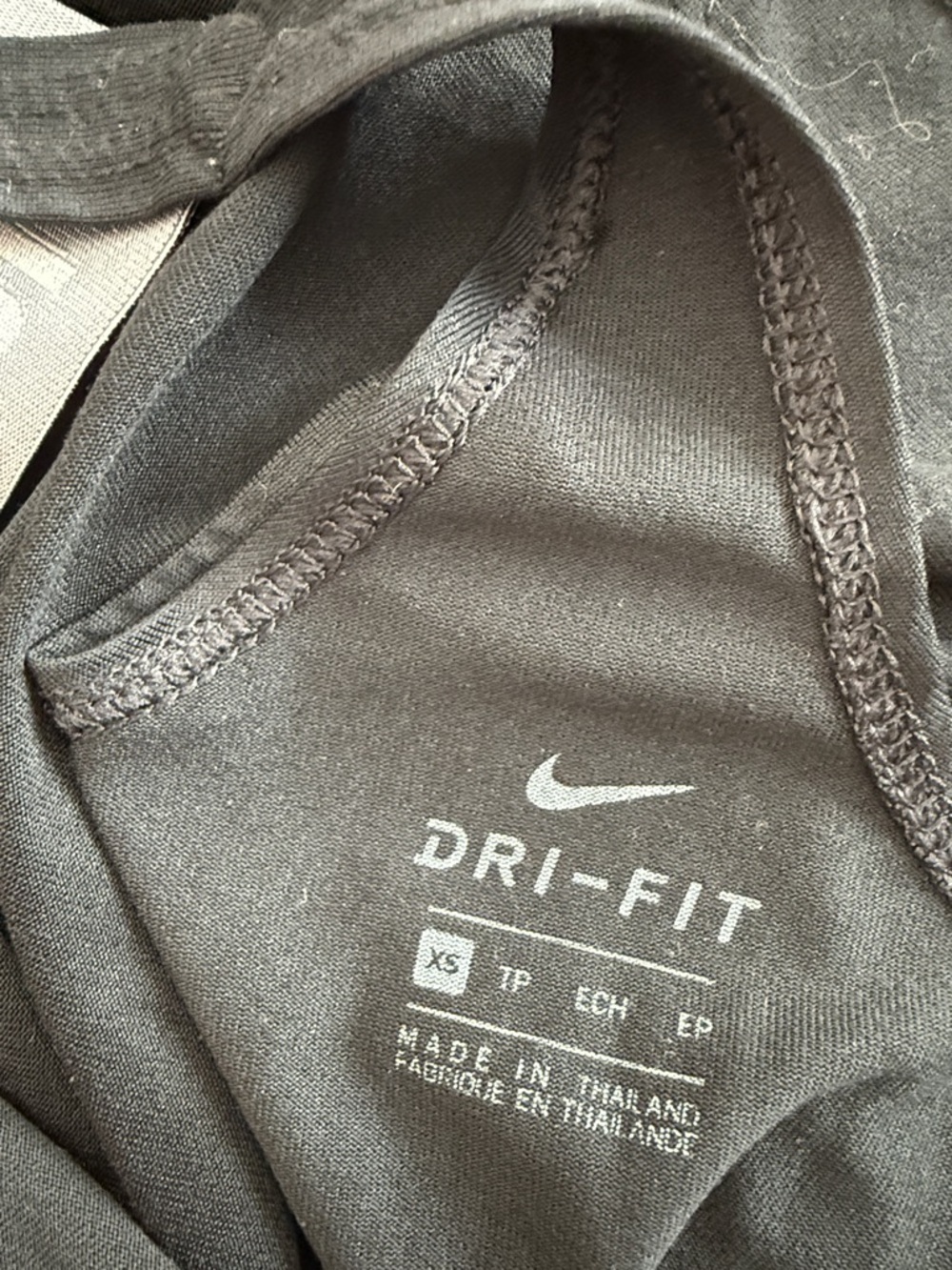 Nike Dri-FIT Black Racerback Tank Top Gray Just Do It Straps XS Athletic Workout - Picture 5 of 5